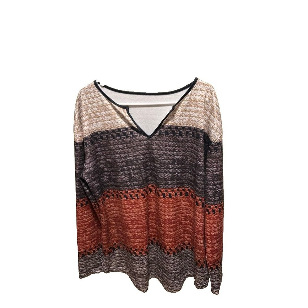 Vintage Style Knit Sweater with Geometric Pattern
